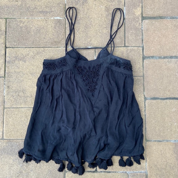 UO Ecote Black Beaded Top - Picture 3 of 6